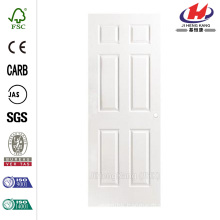 30 in. x 80 in. Textured 6-Panel Hollow Core Primed Composite Interior Door Slab with Bore